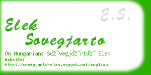 elek sovegjarto business card
